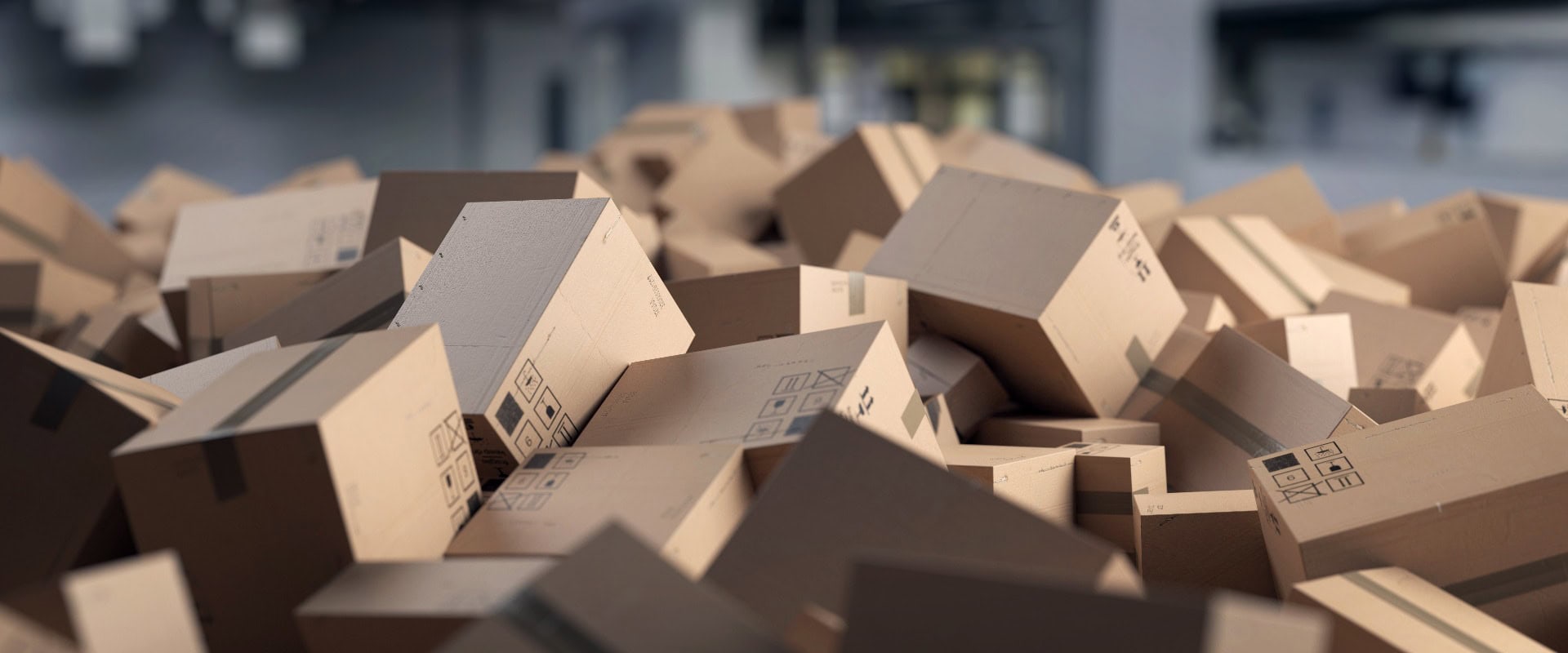 3D Illustration Verpackung Kartone