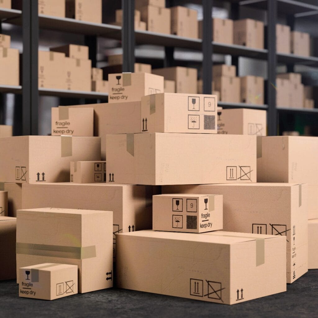 Kartonagen Versandhalle Lager